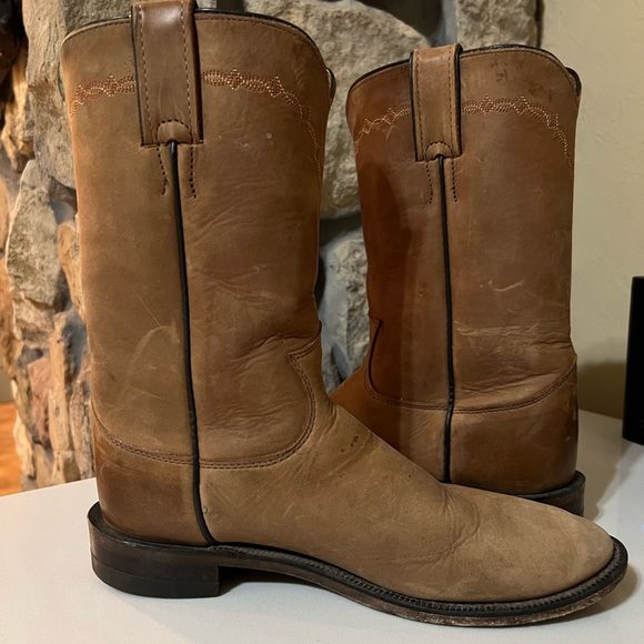 Justin Boots Stampede Round Toe Roper Boots Size 6.5 - Picture 5 of 13